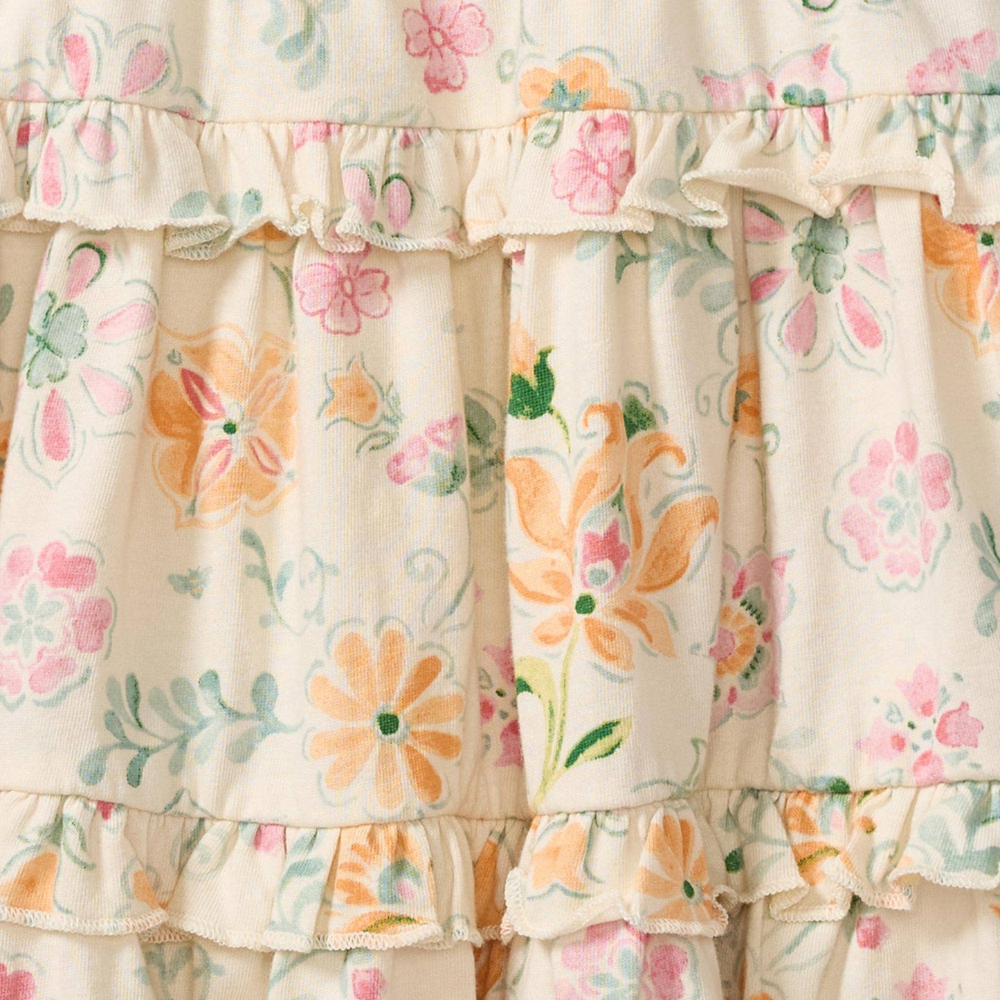 Mediterranean Floral Organic Dress: 0-3M