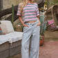 Vintage Washed Striped Cotton Tee