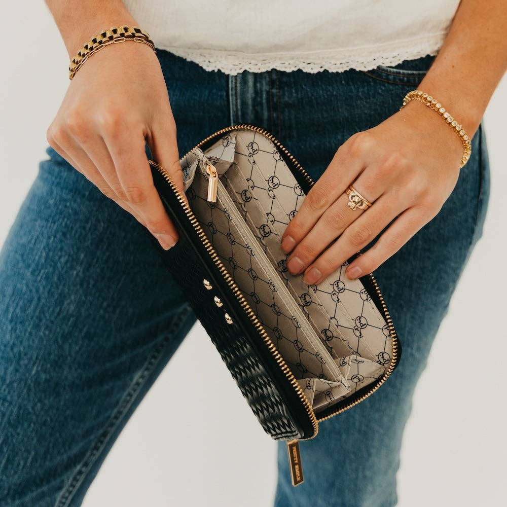 Woven Wallet I Coffee Checkered