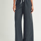 Contrasted Wide Leg Slacks