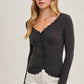 Lace Trim Knit Cardigan Top