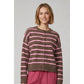 Mocha & Pink Stripe Cardigan