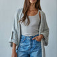 Folded Open Front Cardigan