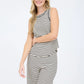Stripe Sleeveless Knit Tank Top