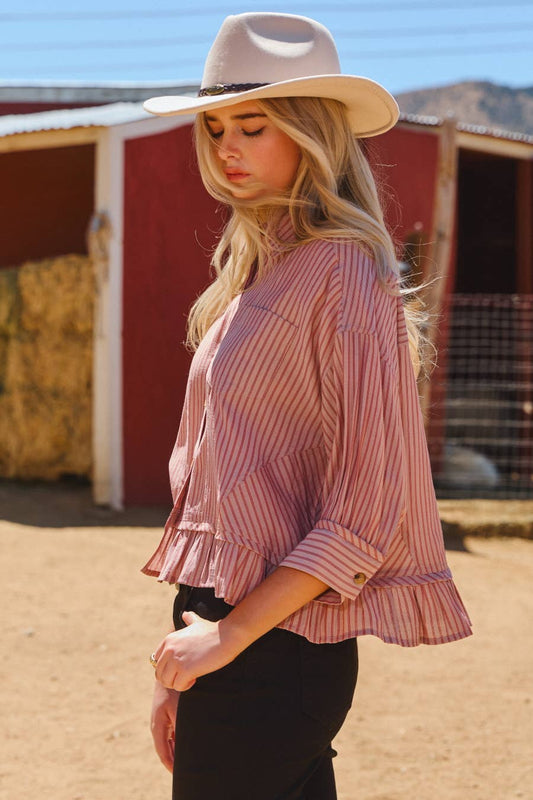 Striped Button-Up Shirt