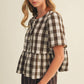 Gingham Peplum Blouse
