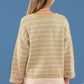 Striped Split Neck Sweater