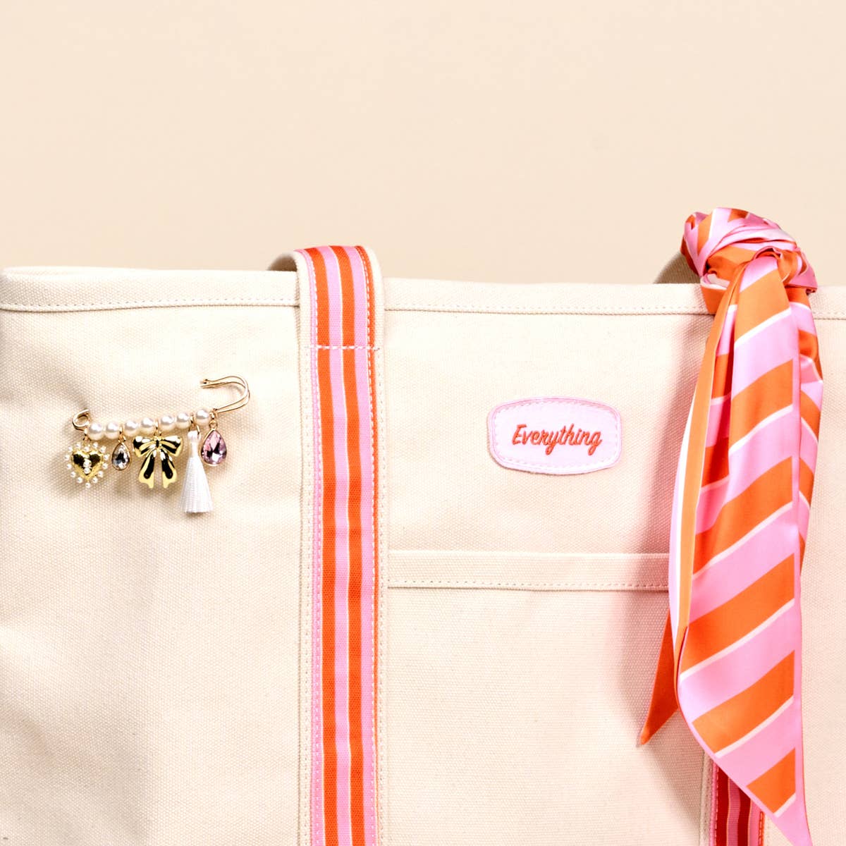 The Darling Canvas Tote Bag I Sicily Stripes Pink