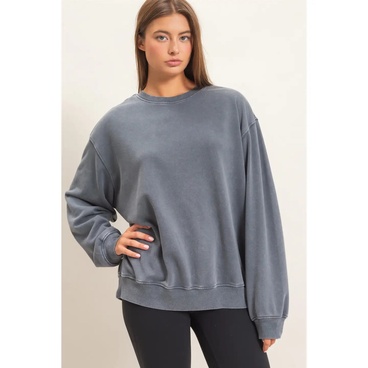 Mineral Wash Crew I Charcoal