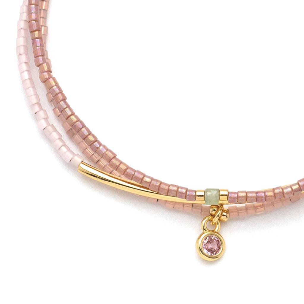 Simply Chic Bracelet Trio I Blush & Gold