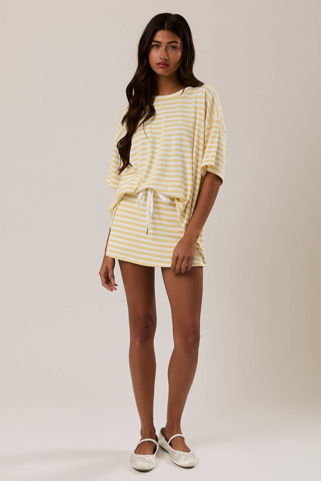 Butter Yellow Striped Tee