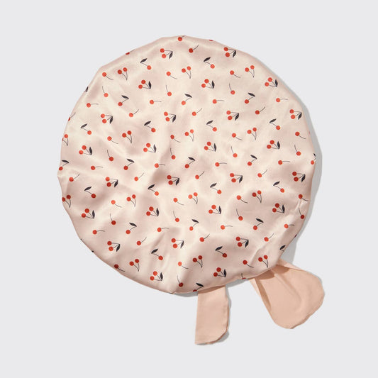 Satin Bonnet - Cherry Print