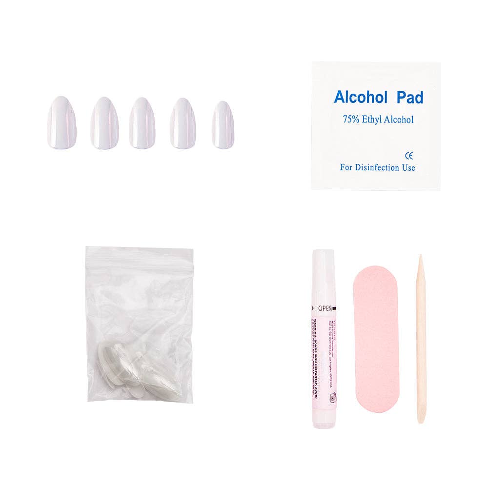 Moonlight Press-On Nails | Pearlescent White