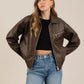 Faux Leather Bomber Jacket