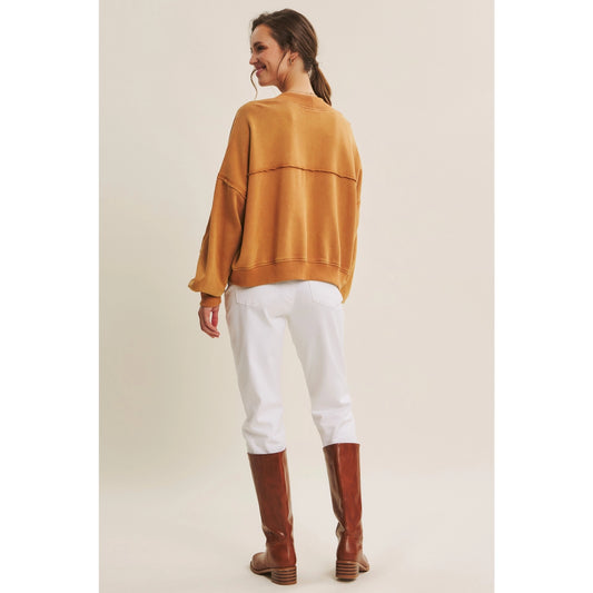 Mineral Washed Terry Cardigan