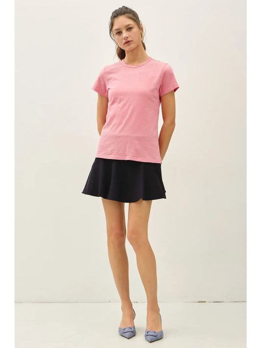 Vintage Wash Cotton Tee I Rose