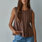 Brown Pleated Top