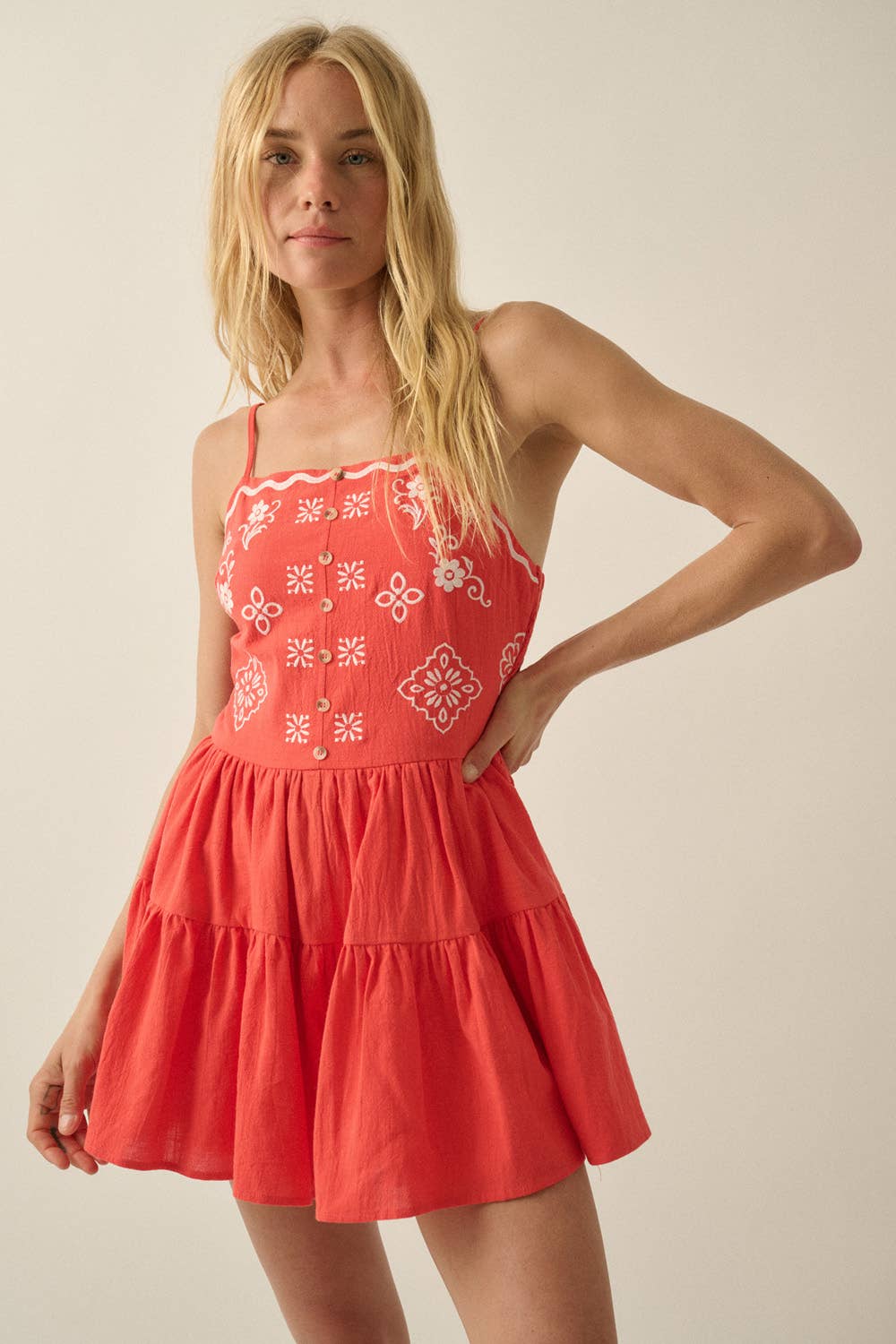 Floral Embroidered Romper