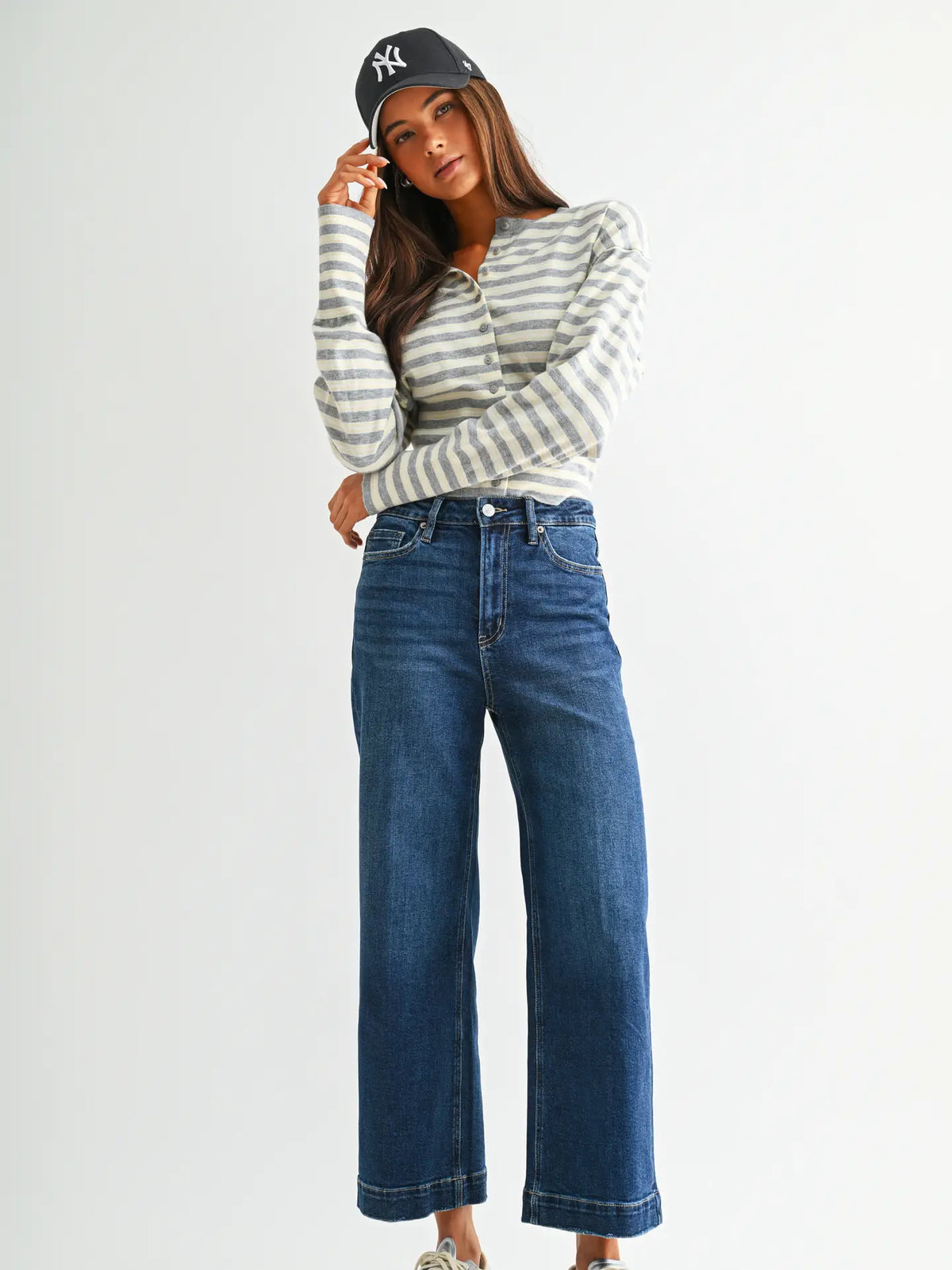 High-Rise Wide Crop Trouser Hem