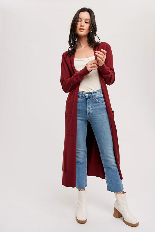 Longline Open Front Cardigan