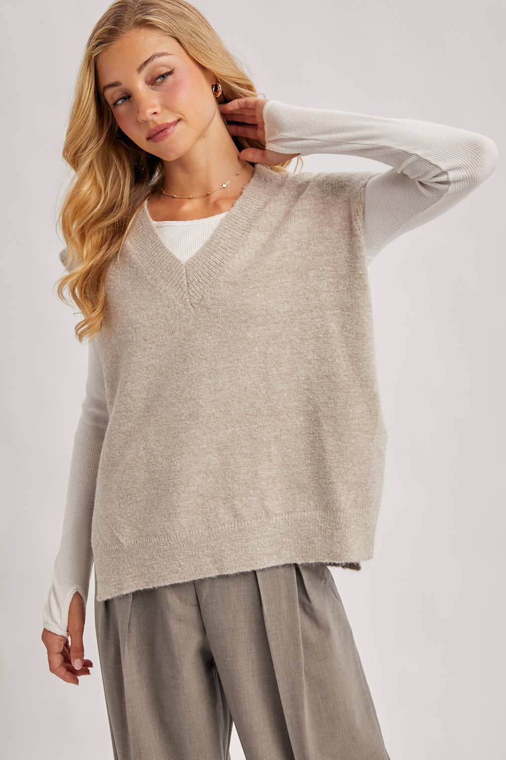Oversized Knit Vest