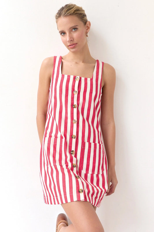 Red Stripe Mini Dress