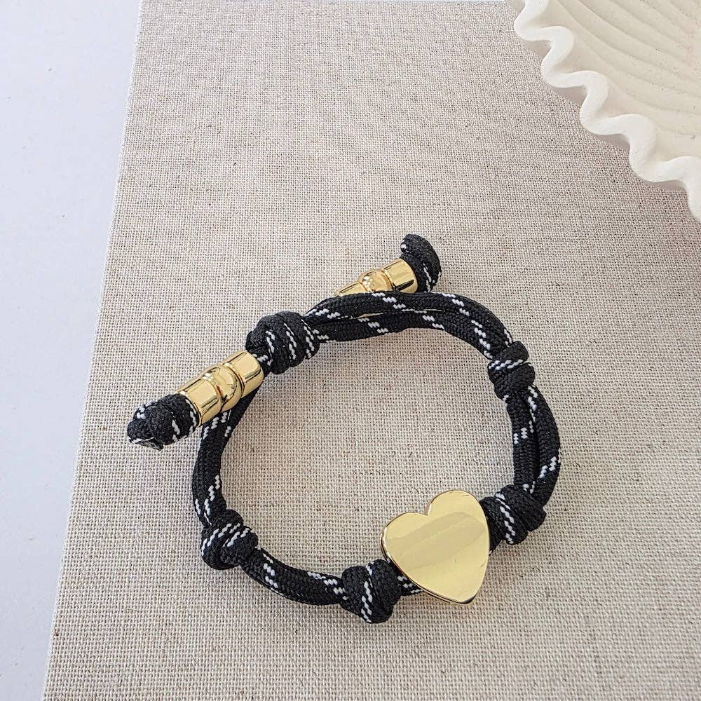 Heart Knot Cord Bracelet I Red