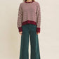 Navy Mixed Knit Stripe Pullover