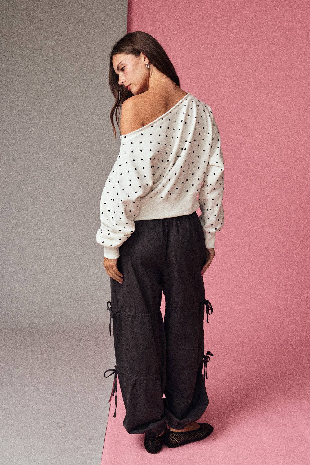 Soft Slouch Polka Dot Sweatshirt