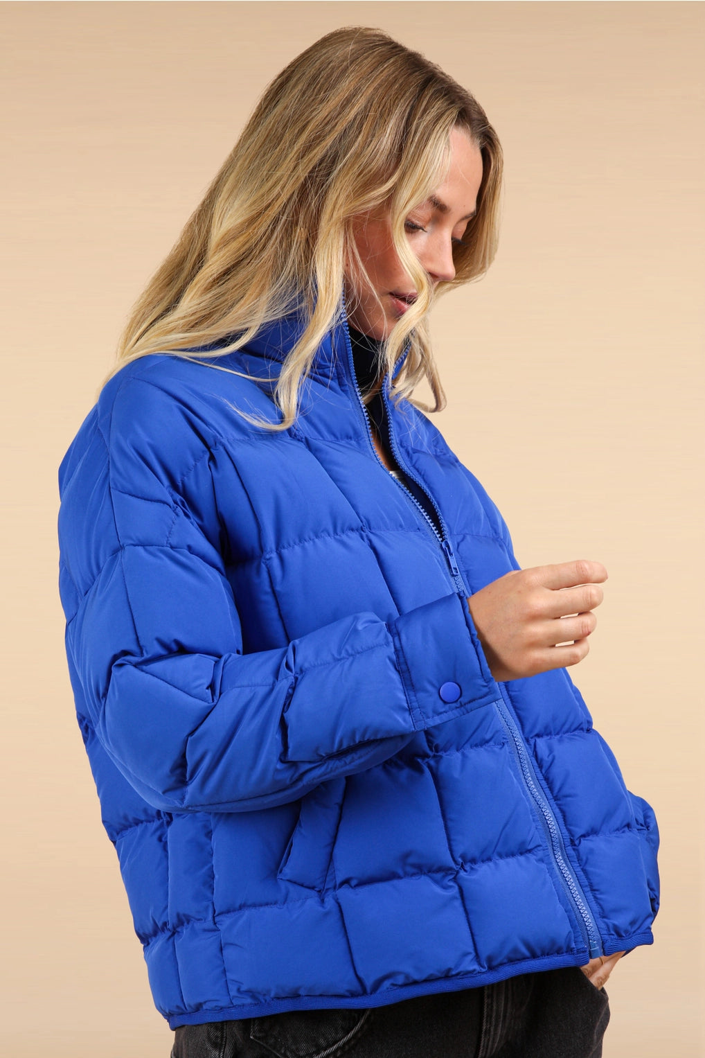 Solid Puffer Padded Warm Jacket