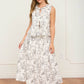 Floral Toile Pleated Midi Skirt