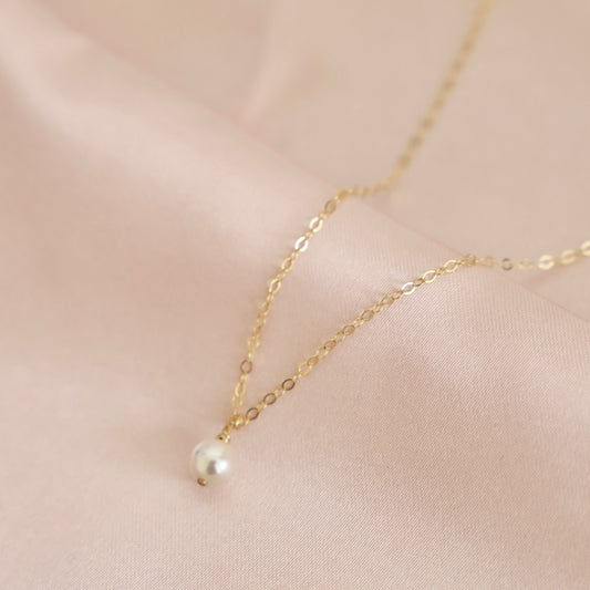 Gold Filled Simple Pearl Necklace