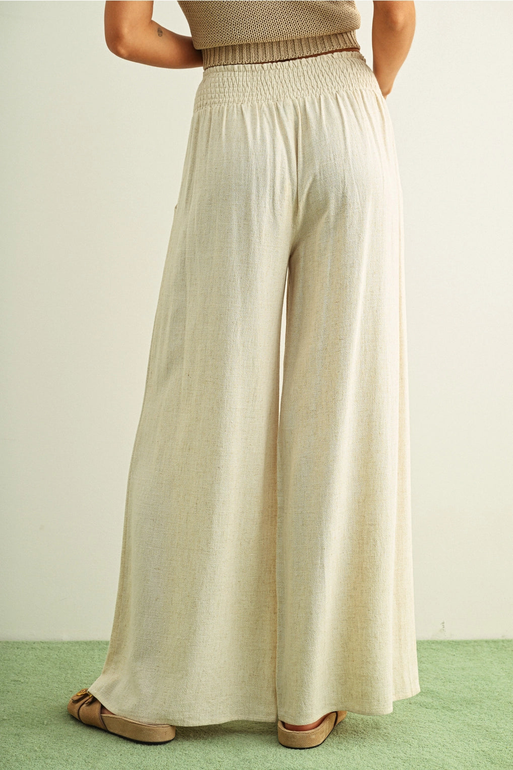 Linen Smocked Pants