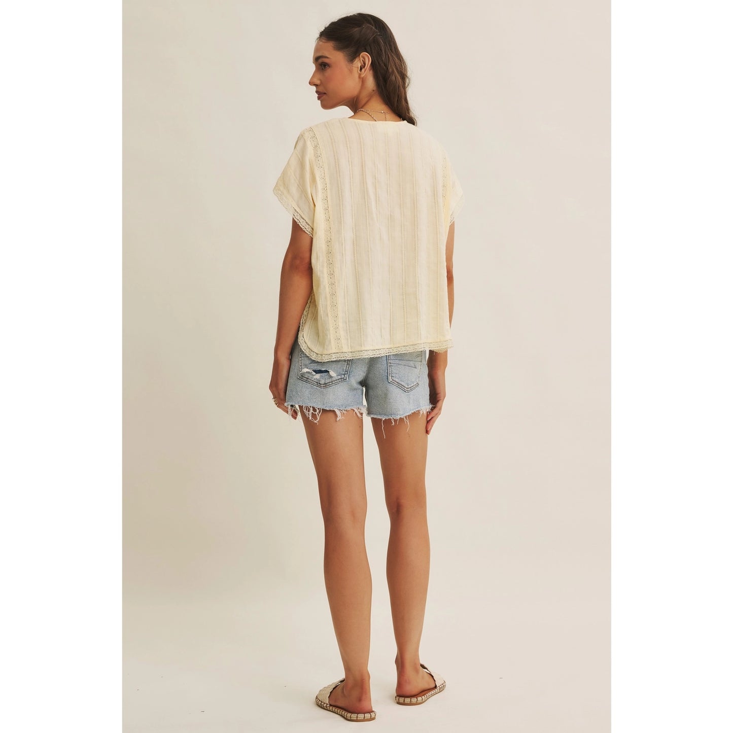 Buttercream Lace Tie Top