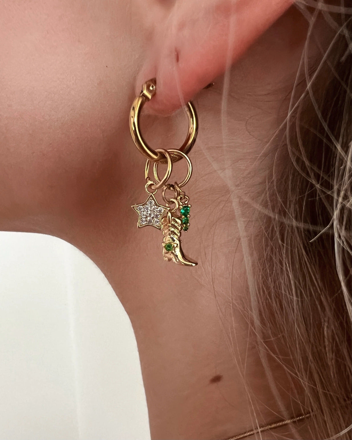 Ernest Charm Hoop Earrings