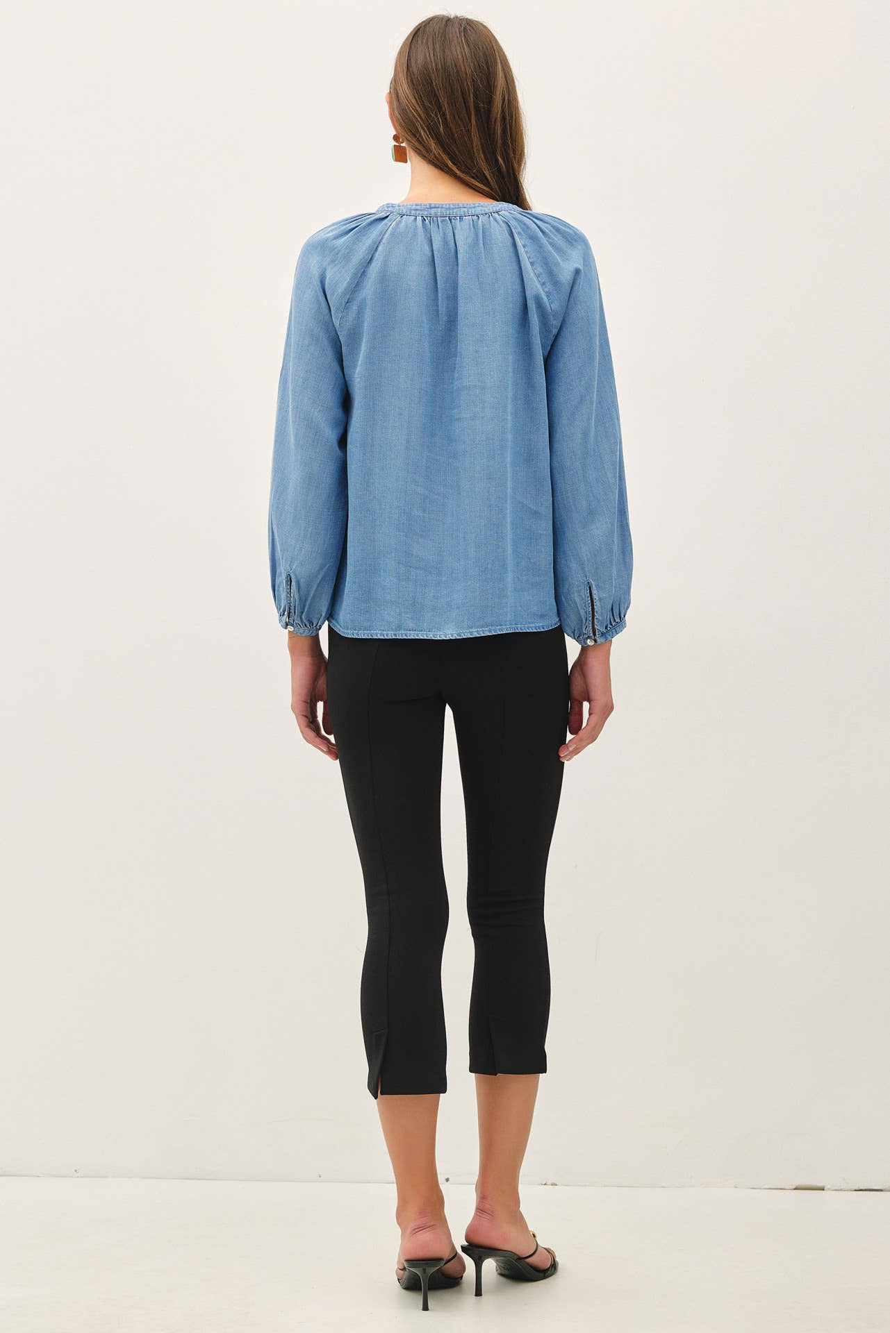 Stitched Denim Blouse