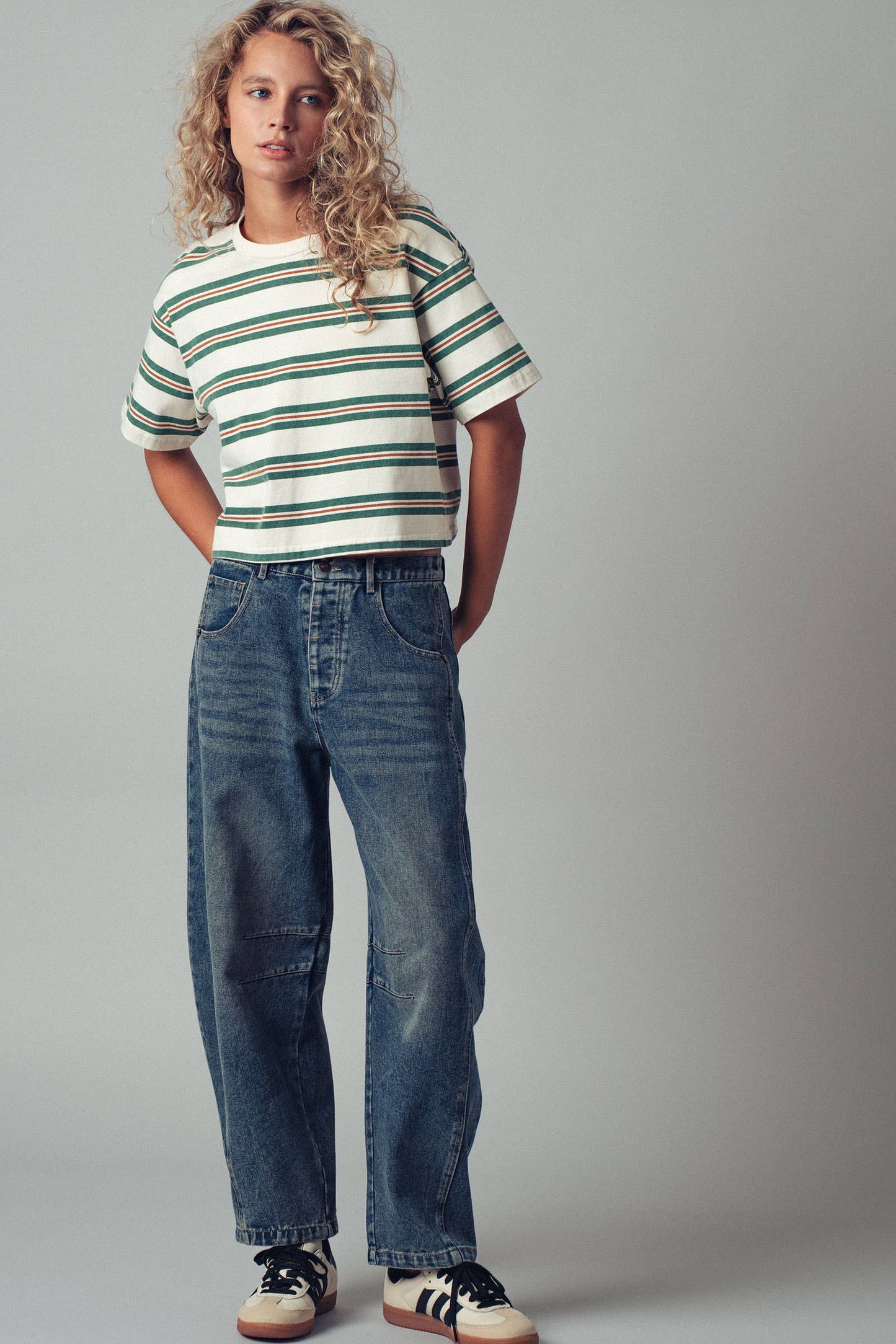 Vintage Washed Striped Cotton Tee