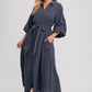 Bubble Sleeve Belted Dress