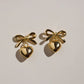 Bow & Heart Drop Earrings