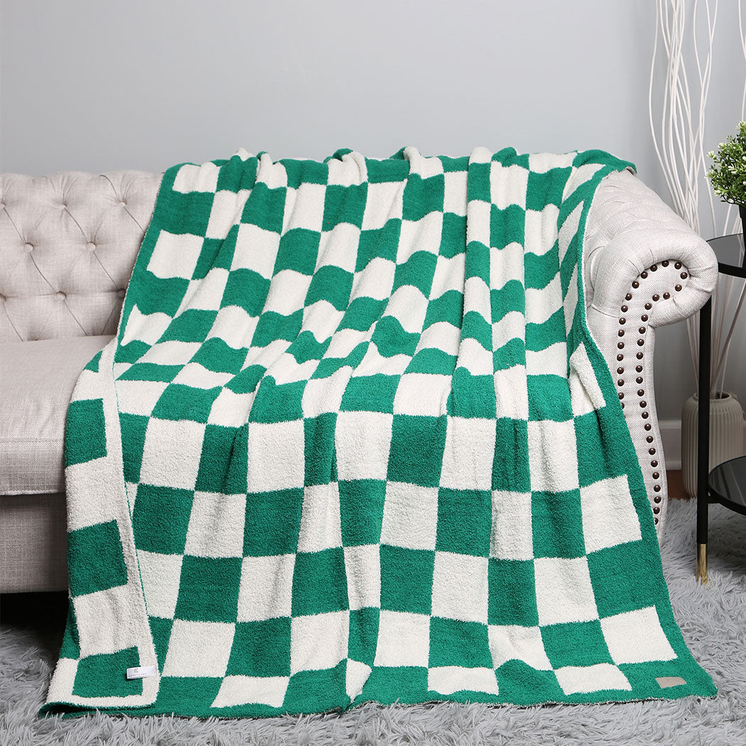Checkered Throw Blanket - Green