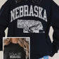 Black NE Football Crewneck