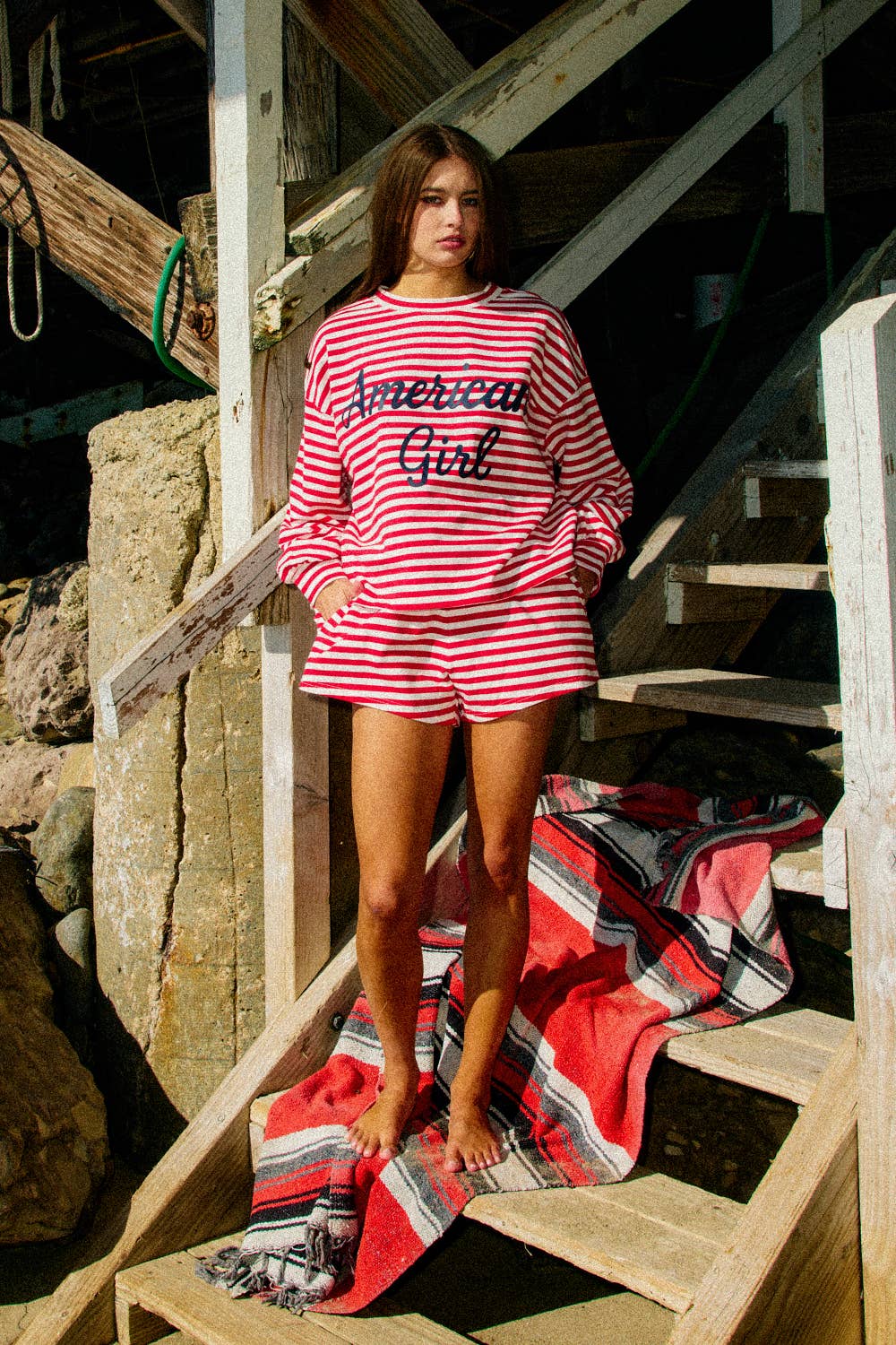 Easy Striped Knit Shorts