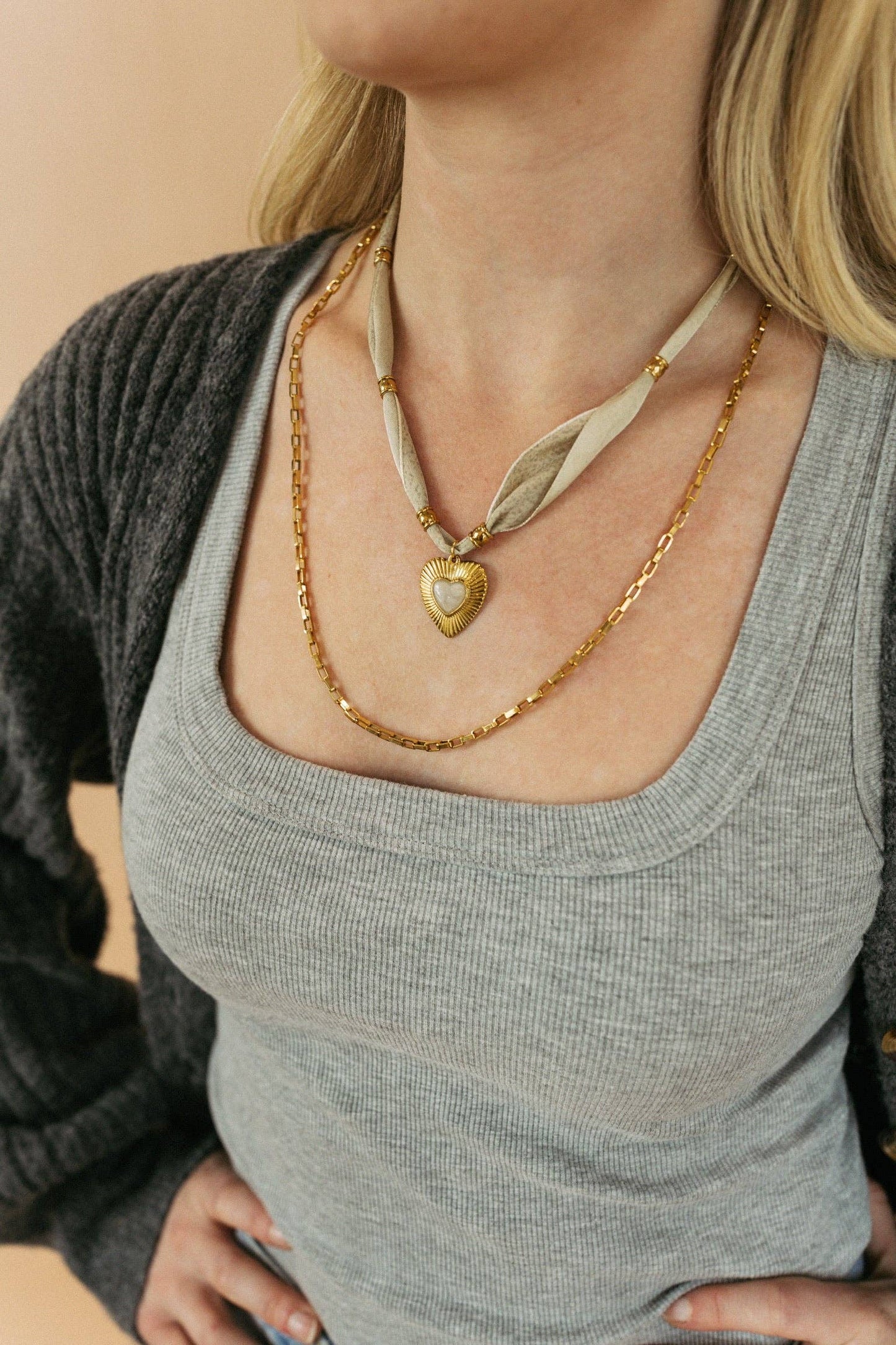 Heart Scarf Necklace