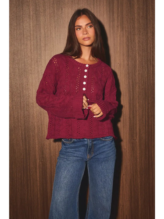 Harvest Henley Knit Sweater