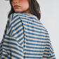 Oversized Stripe Boyfriend Tee I Blue