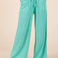 French Terry Wide Leg Pants I Blue