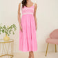 Embroidered Ribbon Tie Dress