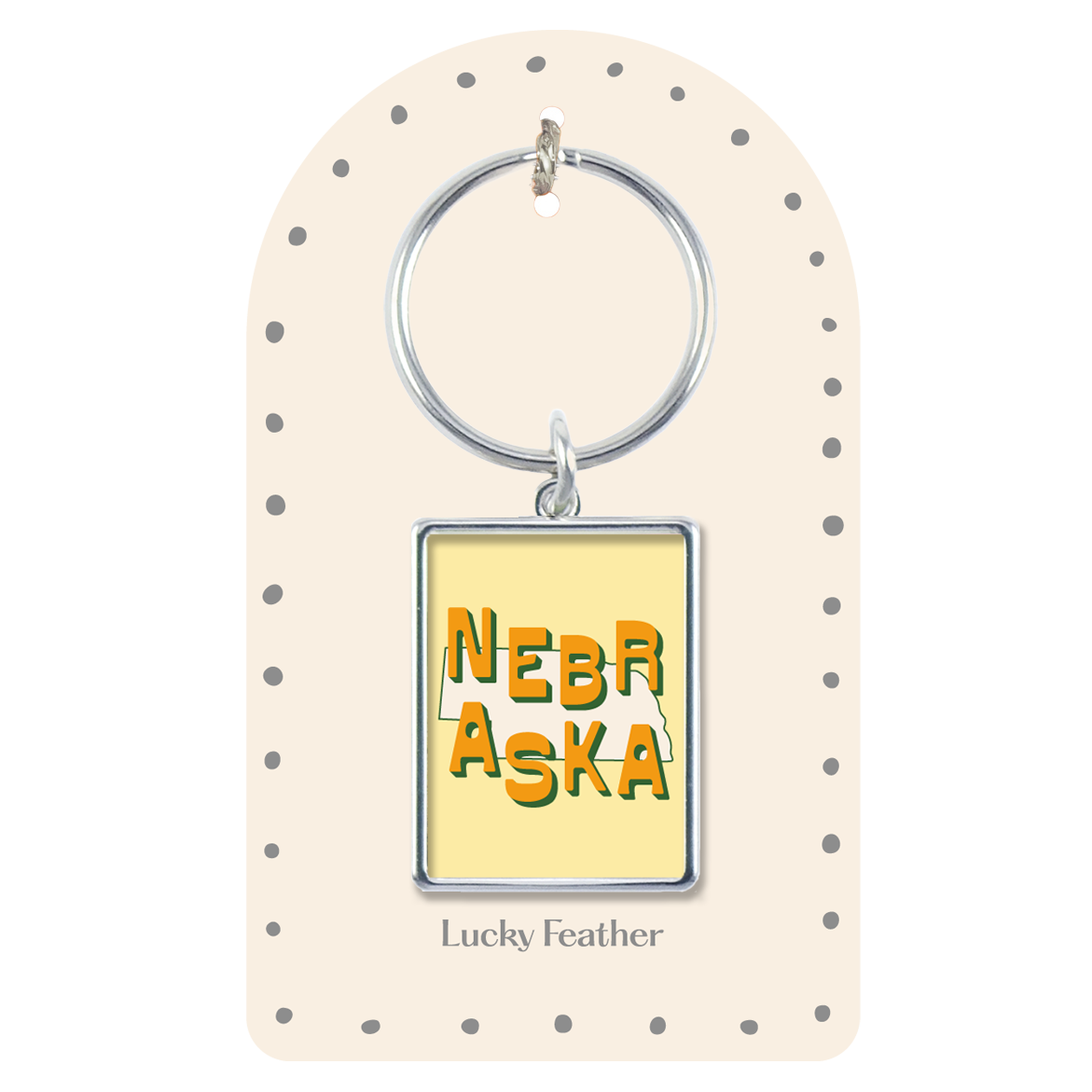 Nebraska State Love Keychain