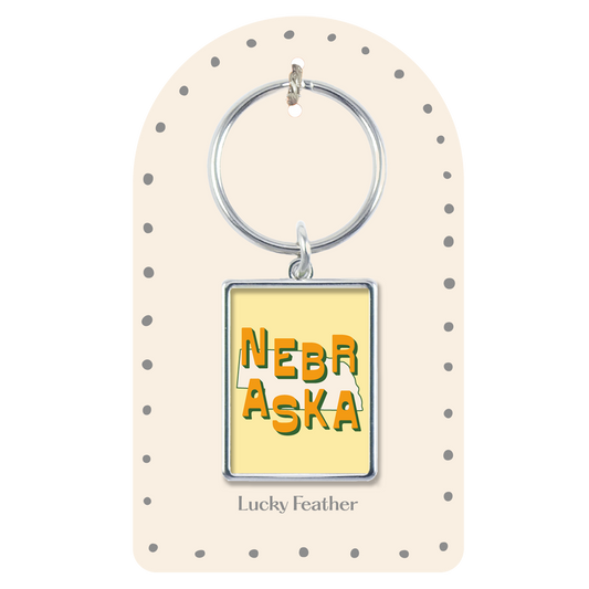 Nebraska State Love Keychain