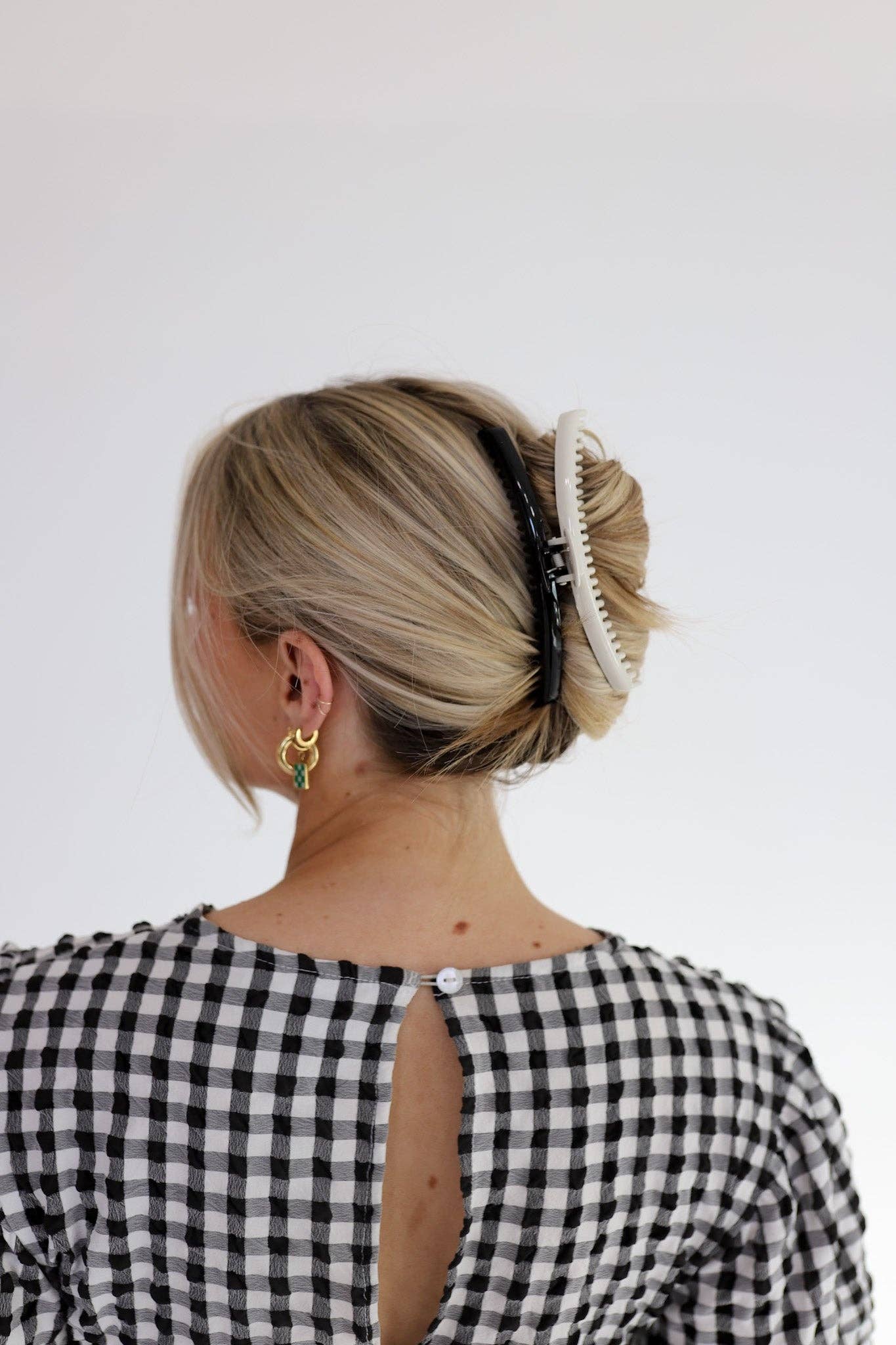 Kaxi Hair Clip I White + Brown